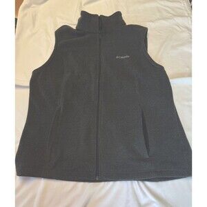 Columbia Vest Women’s Gray Fleece Full Zip Up Sweater Sleeveless Hiking Outdoors